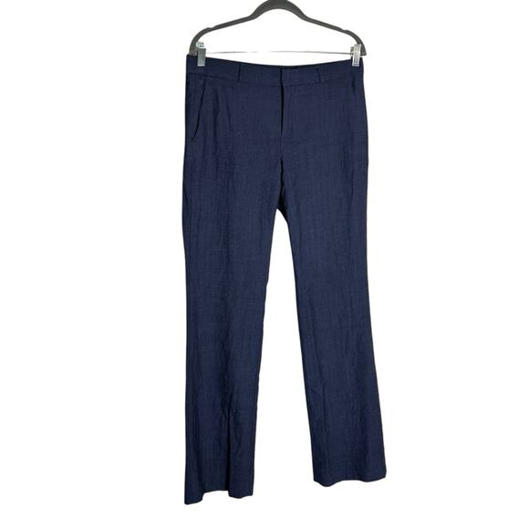 Banana Republic Navy Blue Logan 95% Wool Blend Straight Leg Trouser Pants Size 6 - Picture 1 of 5